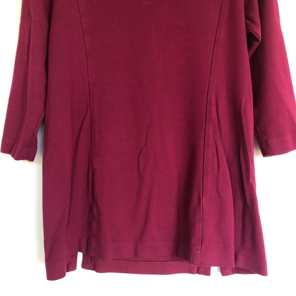 J Jill Ponte Knit Boat Ballet Neck Tunic PS Magenta Maroon Top Shift Laganlook - Picture 6 of 7